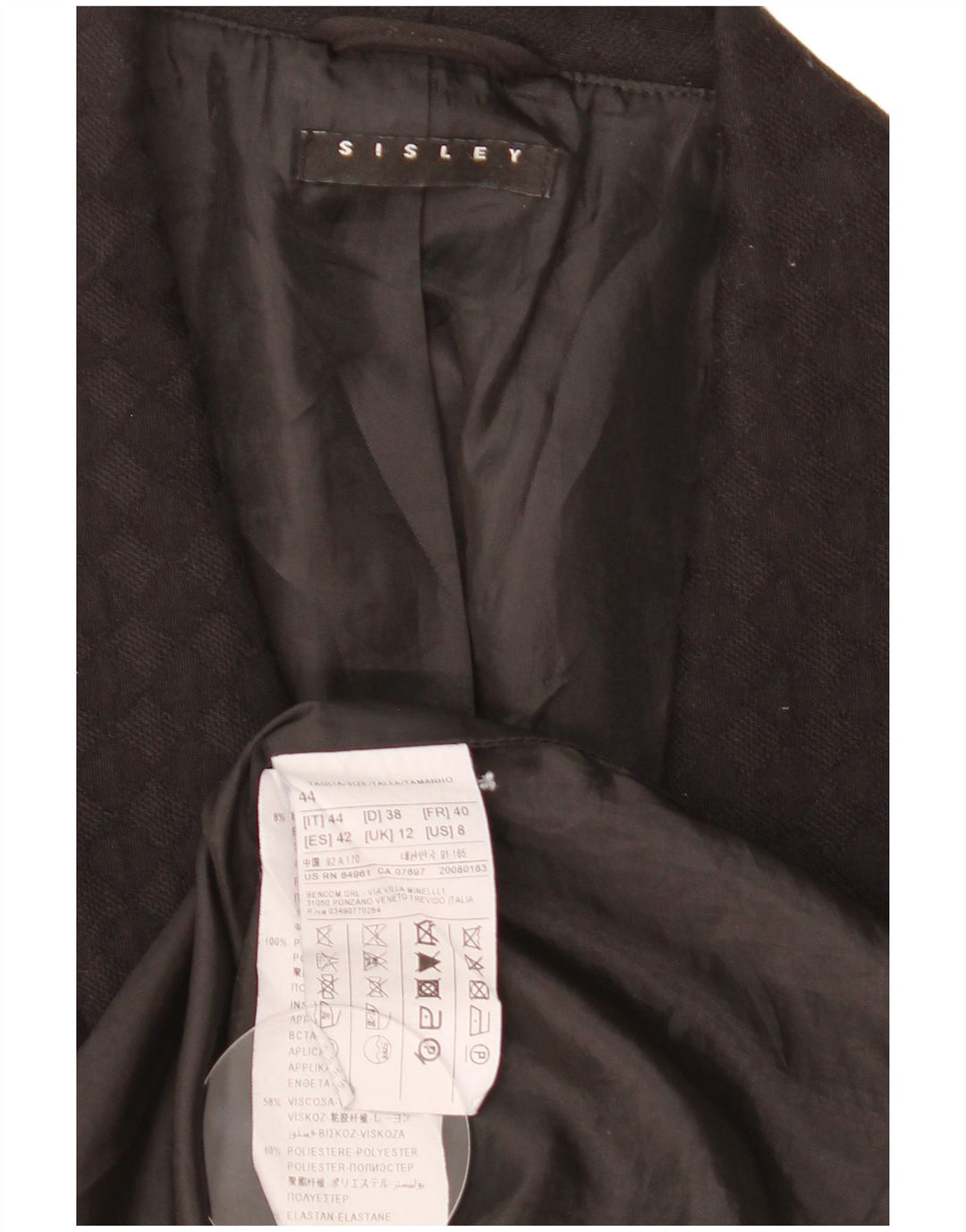 Giacca blazer senza maniche lunga da donna Sisley UK 12 media nera