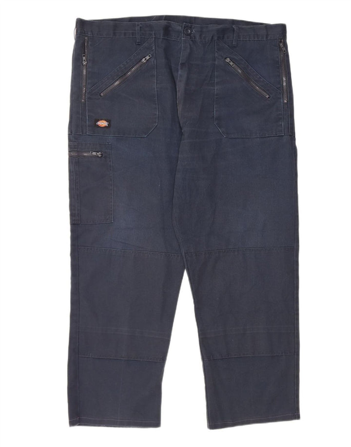 DICKIES Pantaloni cargo dritti da uomo W42 L28 poliestere blu navy