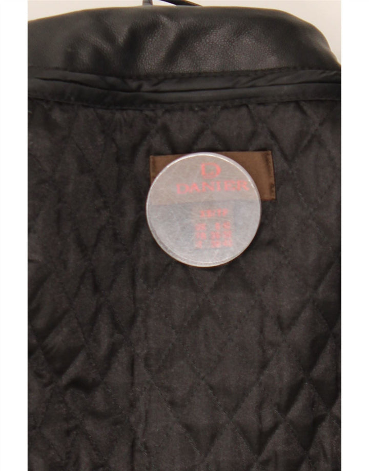 Giacca in pelle con cappuccio da donna Danier UK 8/10 piccola in pelle nera