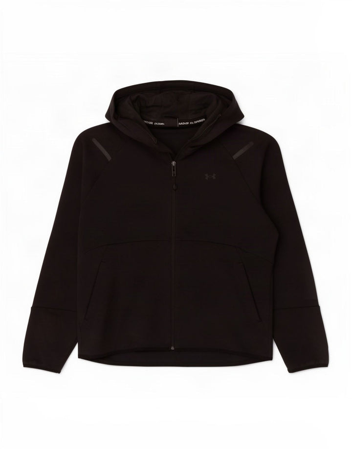 Maglione con cappuccio e zip da uomo Under Armour in cotone nero medio