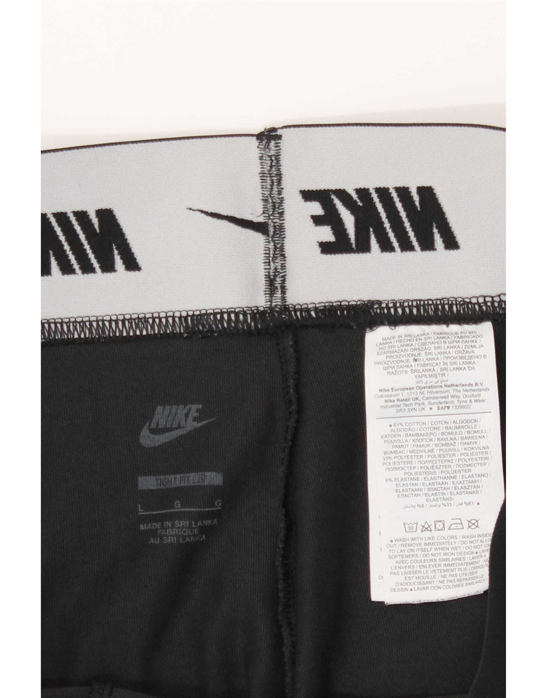 Leggings grafici da donna Nike UK 16 grande cotone nero
