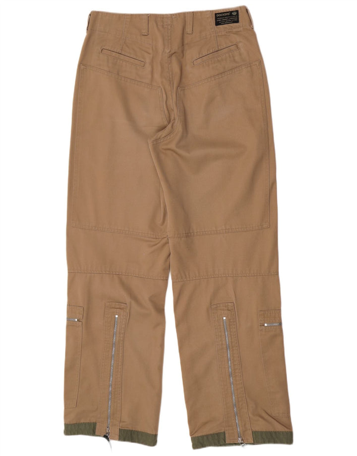 Pantaloni cargo dritti color kaki da uomo Dockers W34 L34 poliestere beige