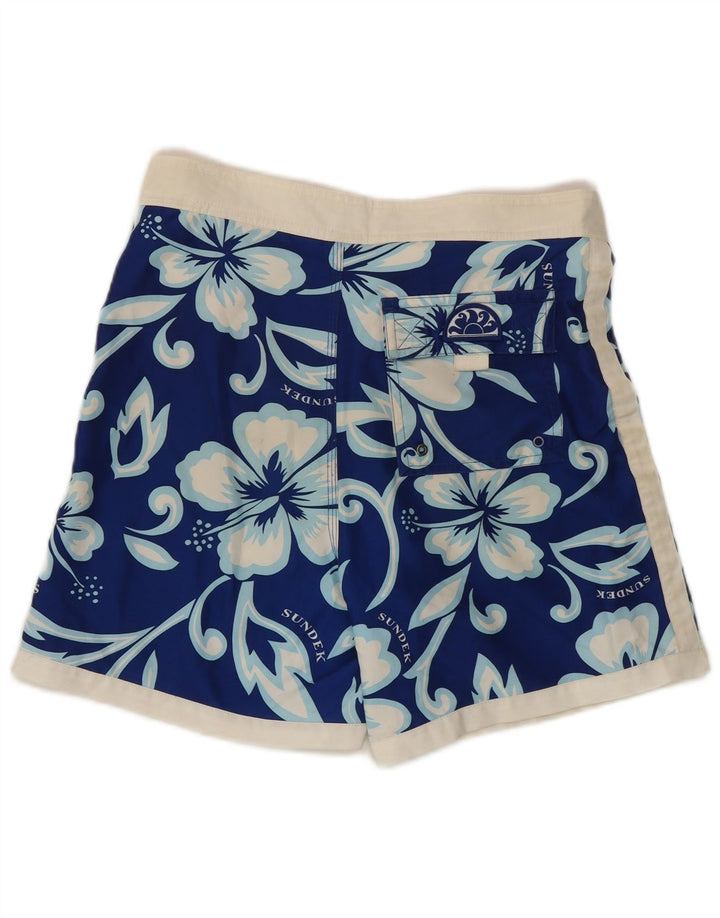 Pantaloncini da bagno da uomo Sundek piccoli fiori blu