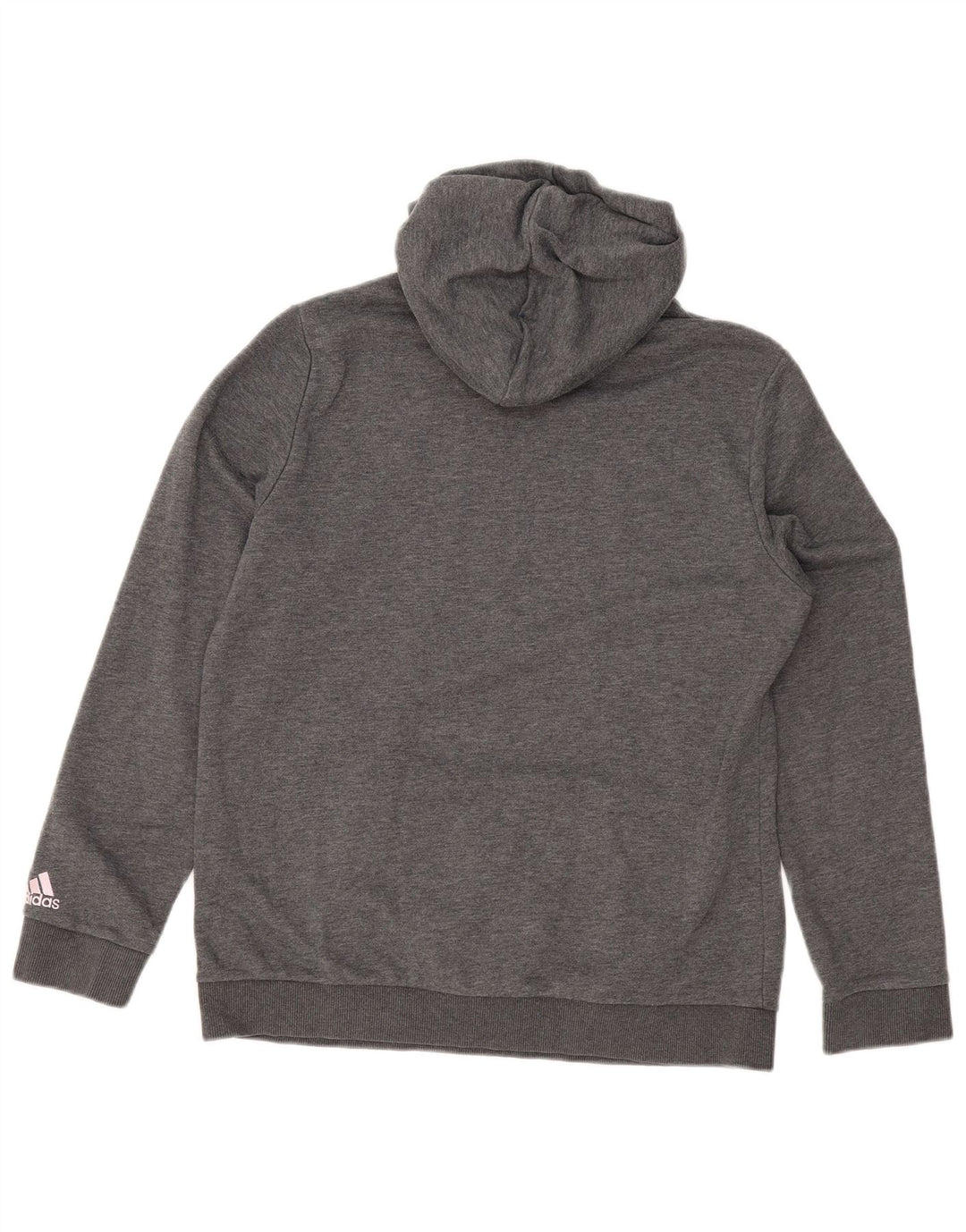 Maglione con cappuccio grafico da donna ADIDAS UK 16/18 Large Grigio Poliestere
