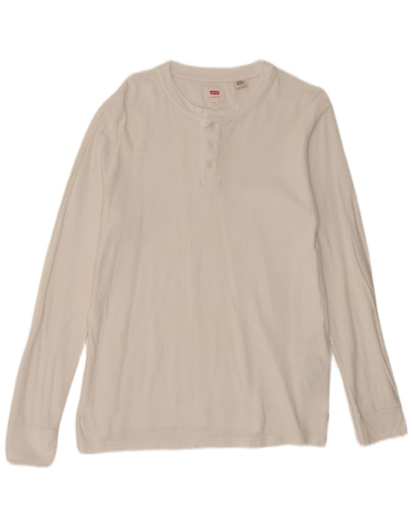Levi's Maglia da uomo a maniche lunghe in cotone bianco medio