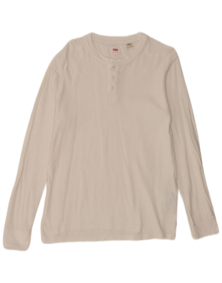 Levi's Maglia da uomo a maniche lunghe in cotone bianco medio