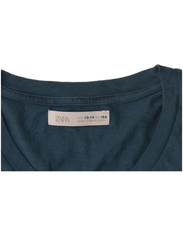 Canotta grafica Zara per ragazzi 13-14 anni Blu Colourblock