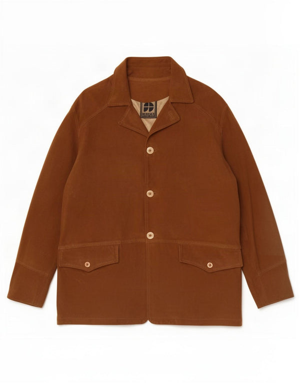 Giacca Scamosciata Uomo Essebi IT 50 Large Pelle Marrone