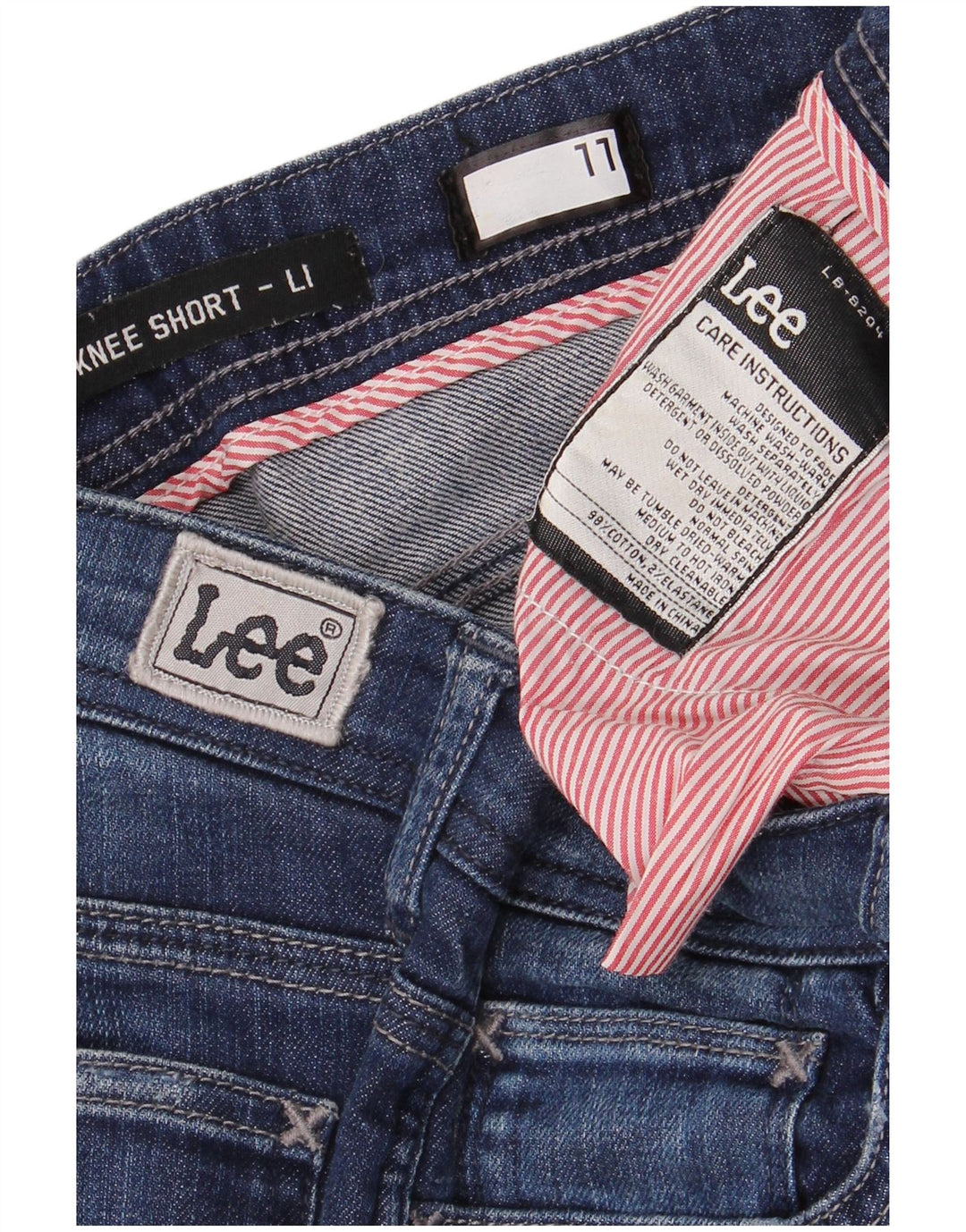 Pantaloncini di jeans da donna LEE US 11 Large W30 in cotone blu