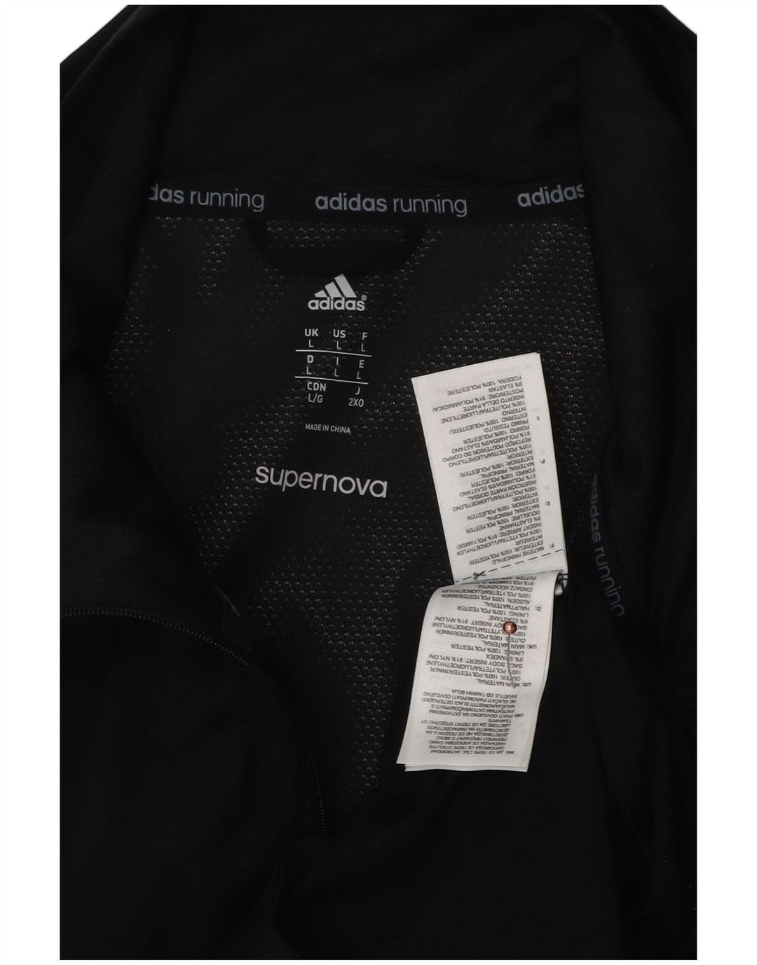 ADIDAS Mens Supernova Rain Jacket UK 40 Large Black Polyester