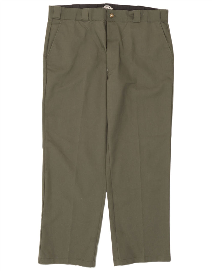 Pantaloni chino dritti da uomo Dickies W40 L31 poliestere kaki