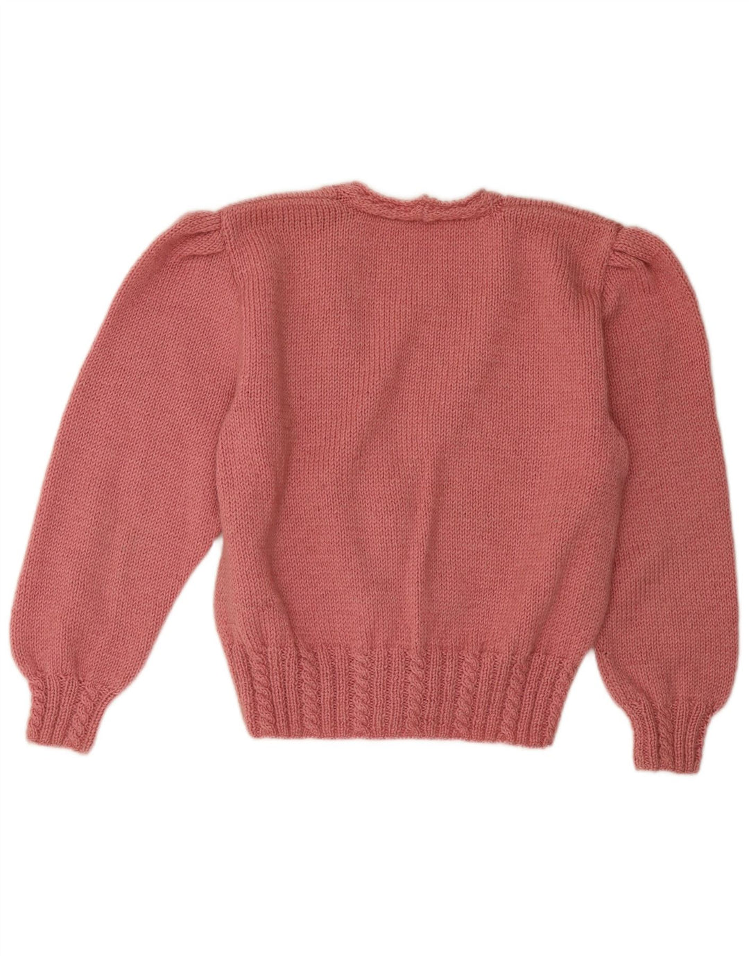 Maglione cardigan da donna vintage UK 14 grande rosa
