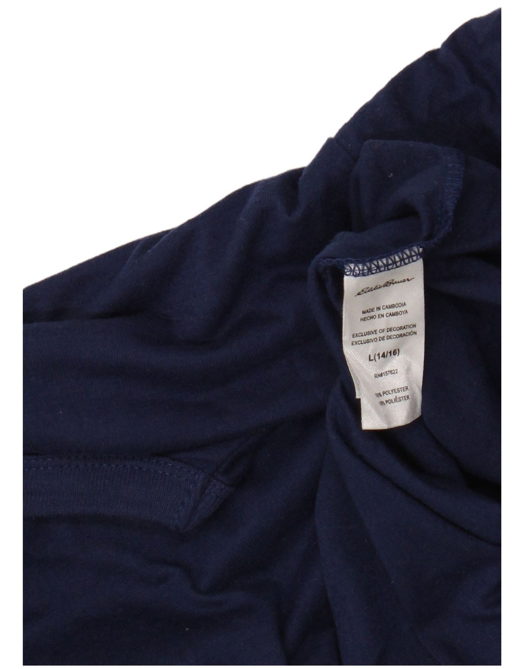 Maglietta da ragazzo Eddie Bauer Top 14-15 anni Large in poliestere blu navy