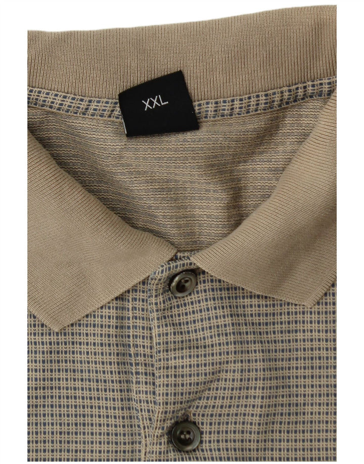Polo da uomo HUGO BOSS 2XL in cotone geometrico beige