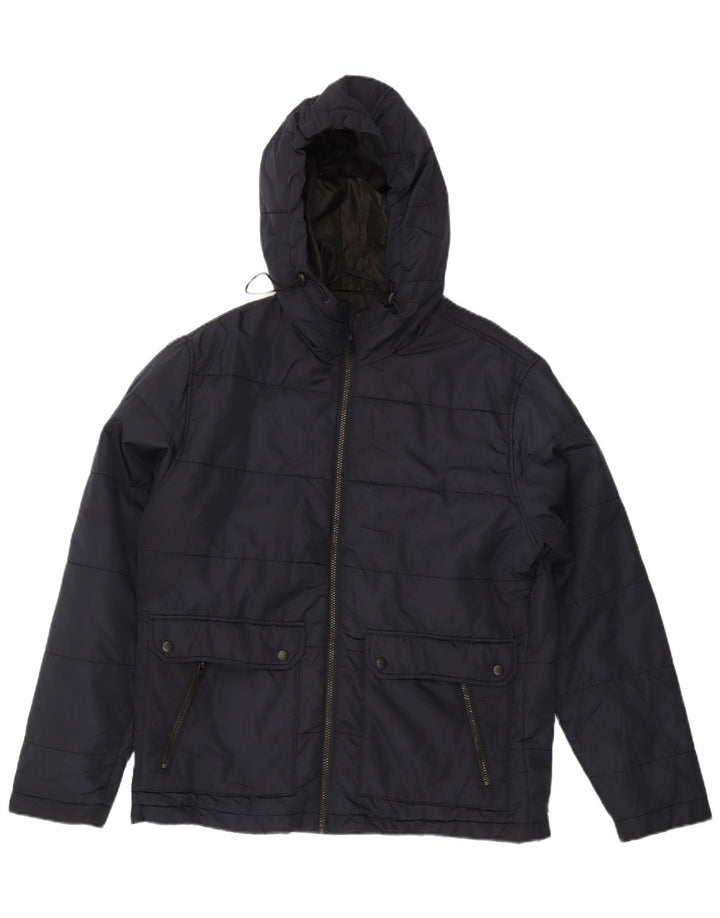 Giacca imbottita con cappuccio da uomo Jack & Jones UK 42 XL poliestere blu navy