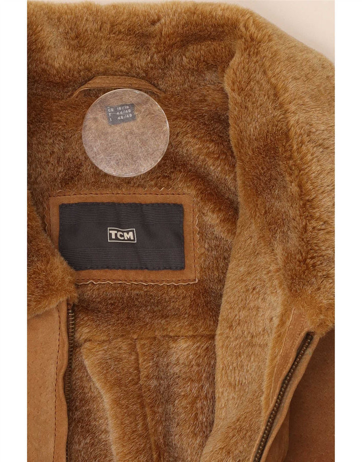 Giacca in pelle scamosciata da donna TCM UK 16/18 Grande pelle marrone