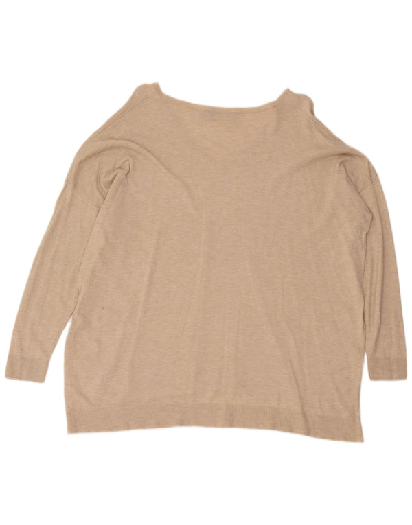 Polo Ralph Lauren Maglione oversize da donna con scollo a V UK 10 Small Beige