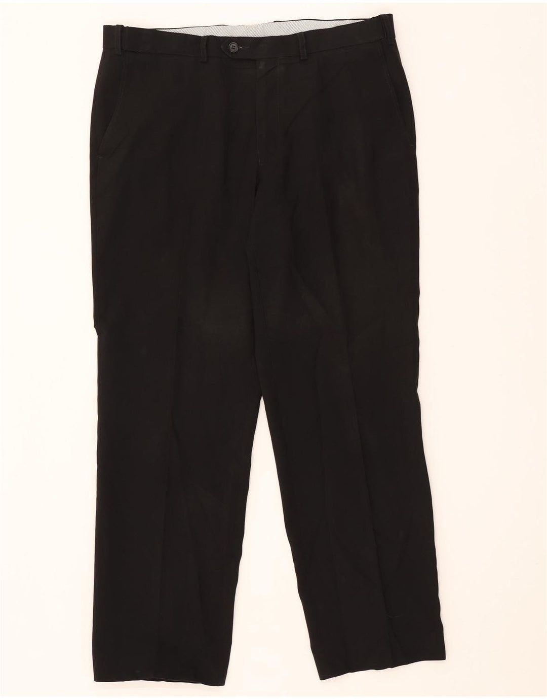 Pantaloni chino dritti da uomo Marks & Spencer W36 L31 poliestere nero
