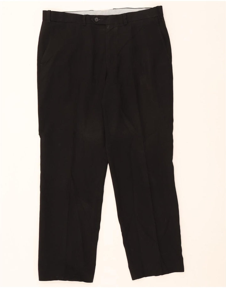 Pantaloni chino dritti da uomo Marks & Spencer W36 L31 poliestere nero