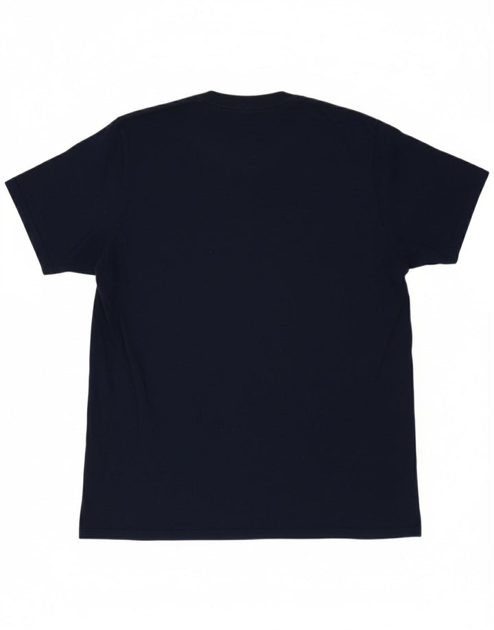 ADIDAS Mens T-Shirt Top Large Navy Blue Cotton