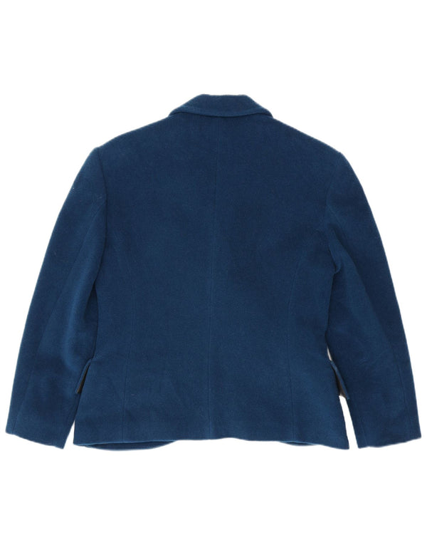 Giacca blazer doppiopetto vintage da donna IT 46 grande blu navy