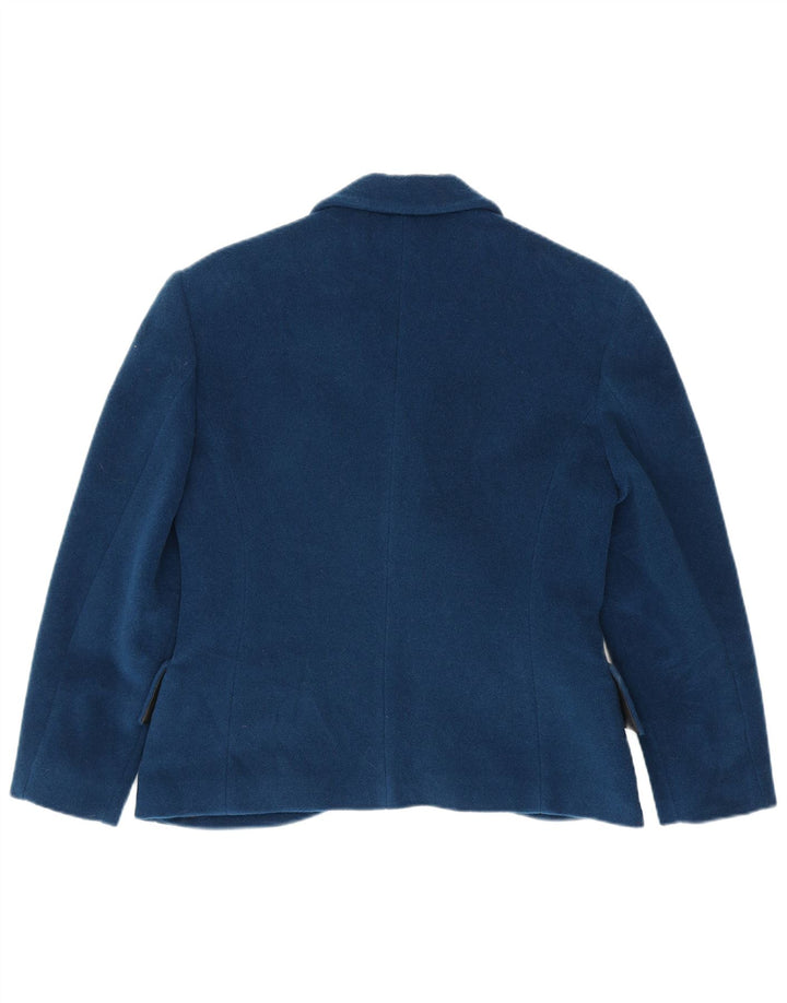 Giacca blazer doppiopetto vintage da donna IT 46 grande blu navy