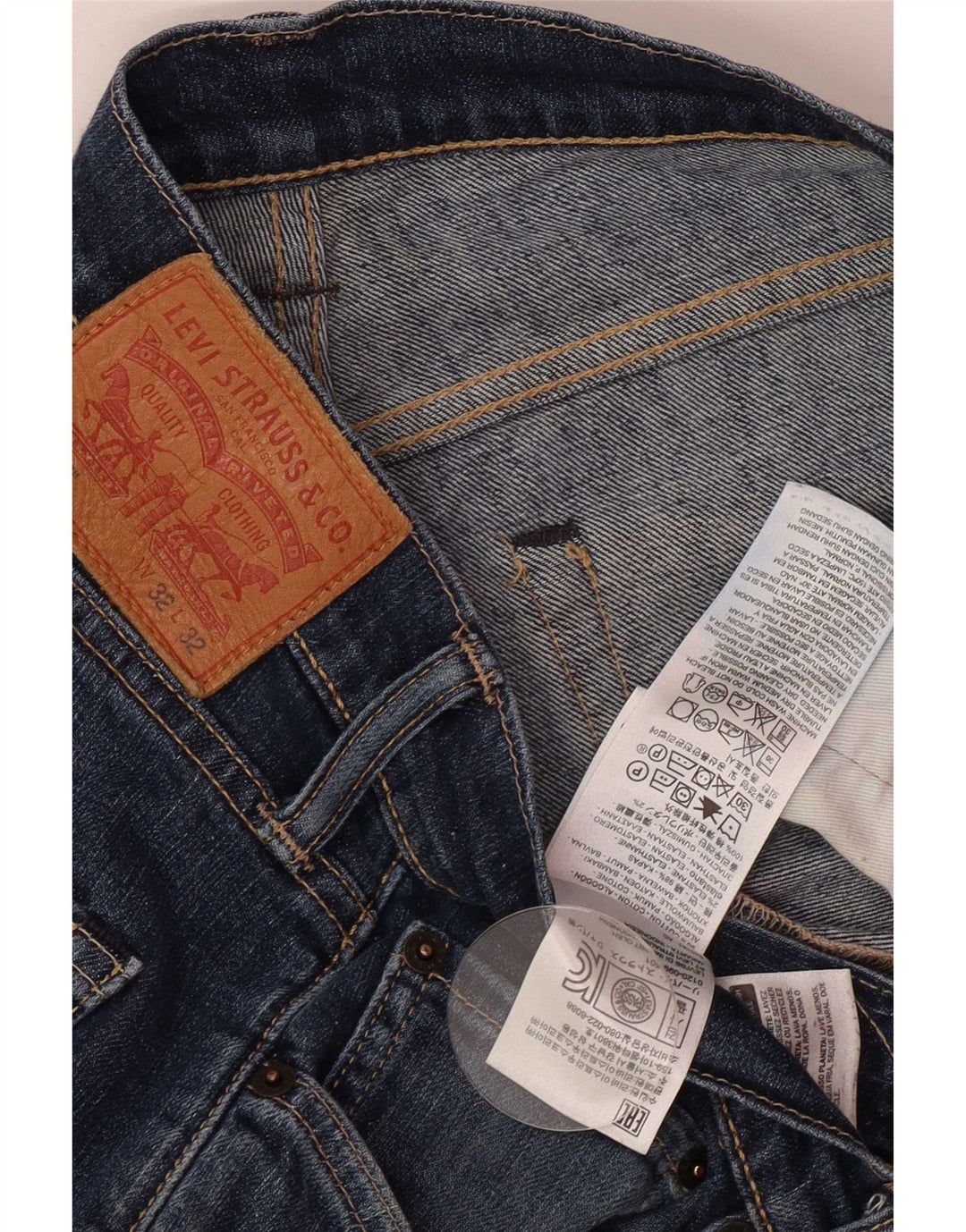 Levi's Uomo 511 Slim Jeans W32 L32 Cotone Blu