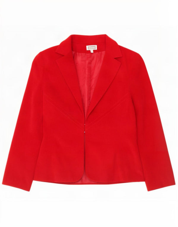 Etam Giacca blazer da donna UK 12 Medio Rosso Poliestere