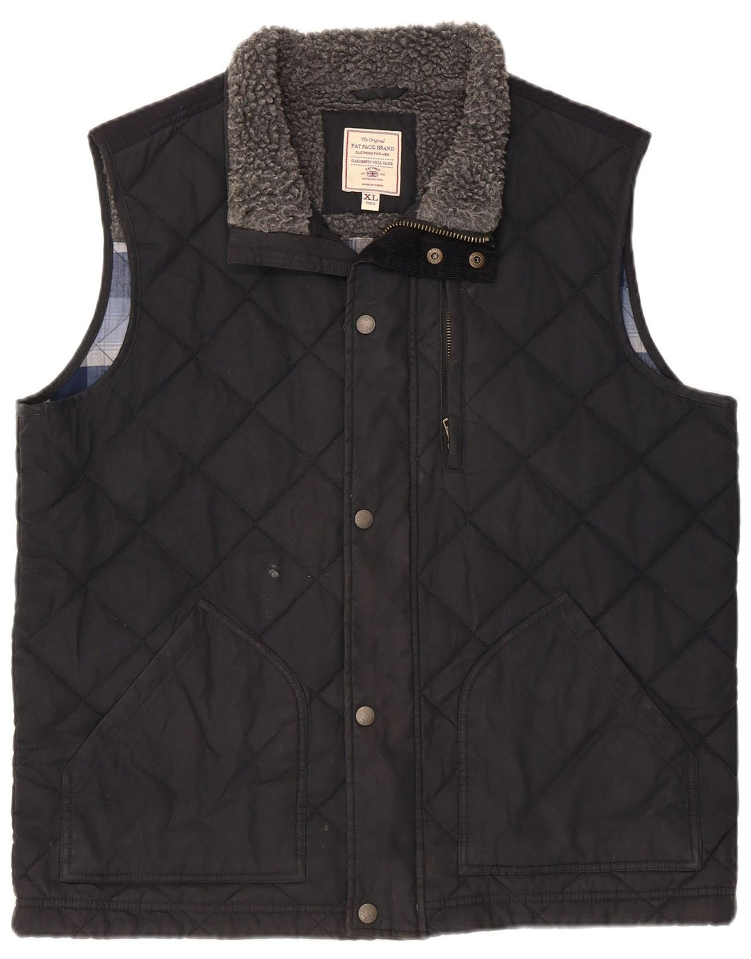 Gilet trapuntato da uomo Fat Face UK 42 XL poliestere nero