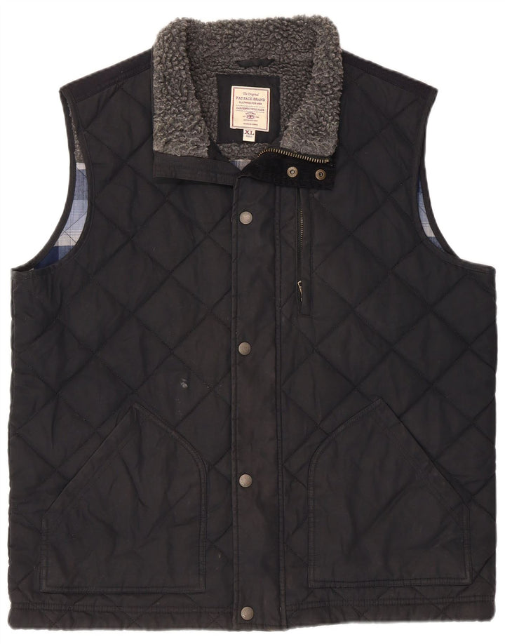 Gilet trapuntato da uomo Fat Face UK 42 XL poliestere nero