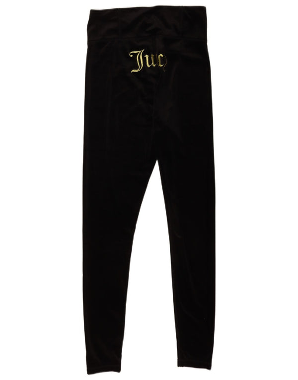 Leggings in velluto grafico da donna Juicy Couture UK 12 Poliestere nero medio