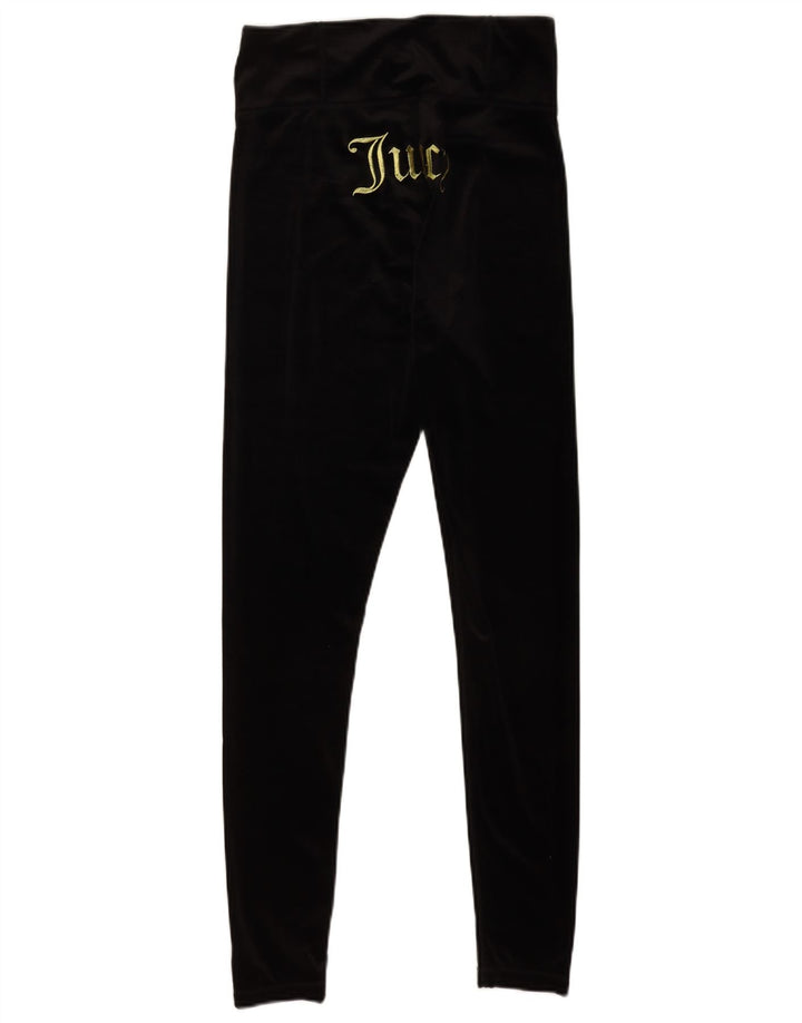 Leggings in velluto grafico da donna Juicy Couture UK 12 Poliestere nero medio