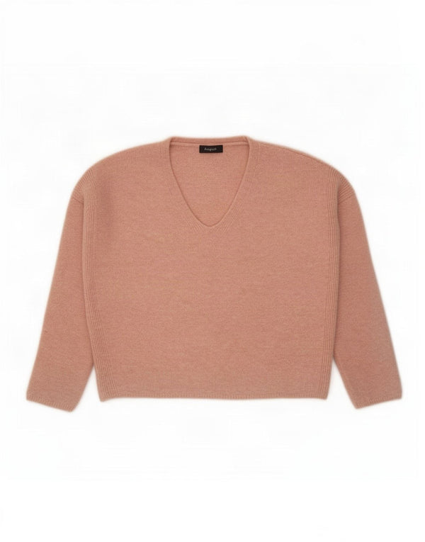 Maglione oversize con scollo a V da donna Marks & Spencer UK 10 piccolo rosa