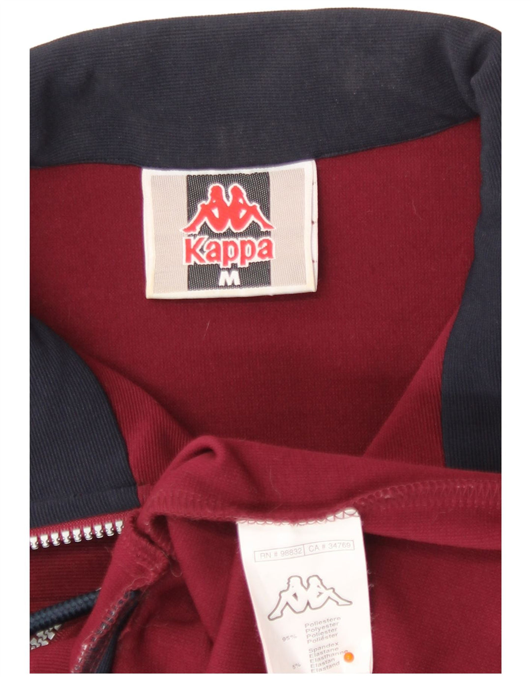 Giacca da tuta da uomo Kappa in poliestere color block medio bordeaux