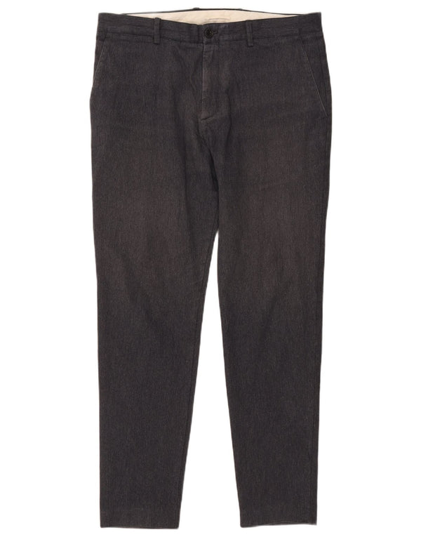 Pantaloni chino slim da uomo Zara EU 44 Large W34 L29 Cotone grigio