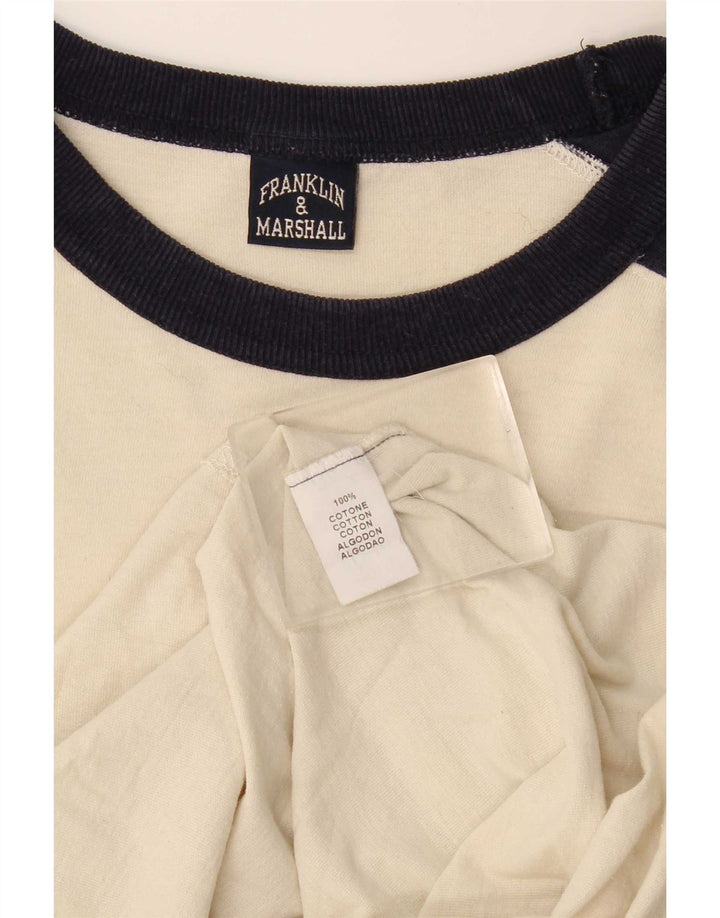 Franklin & Marshall Top grafico da uomo a maniche lunghe medio bianco sporco