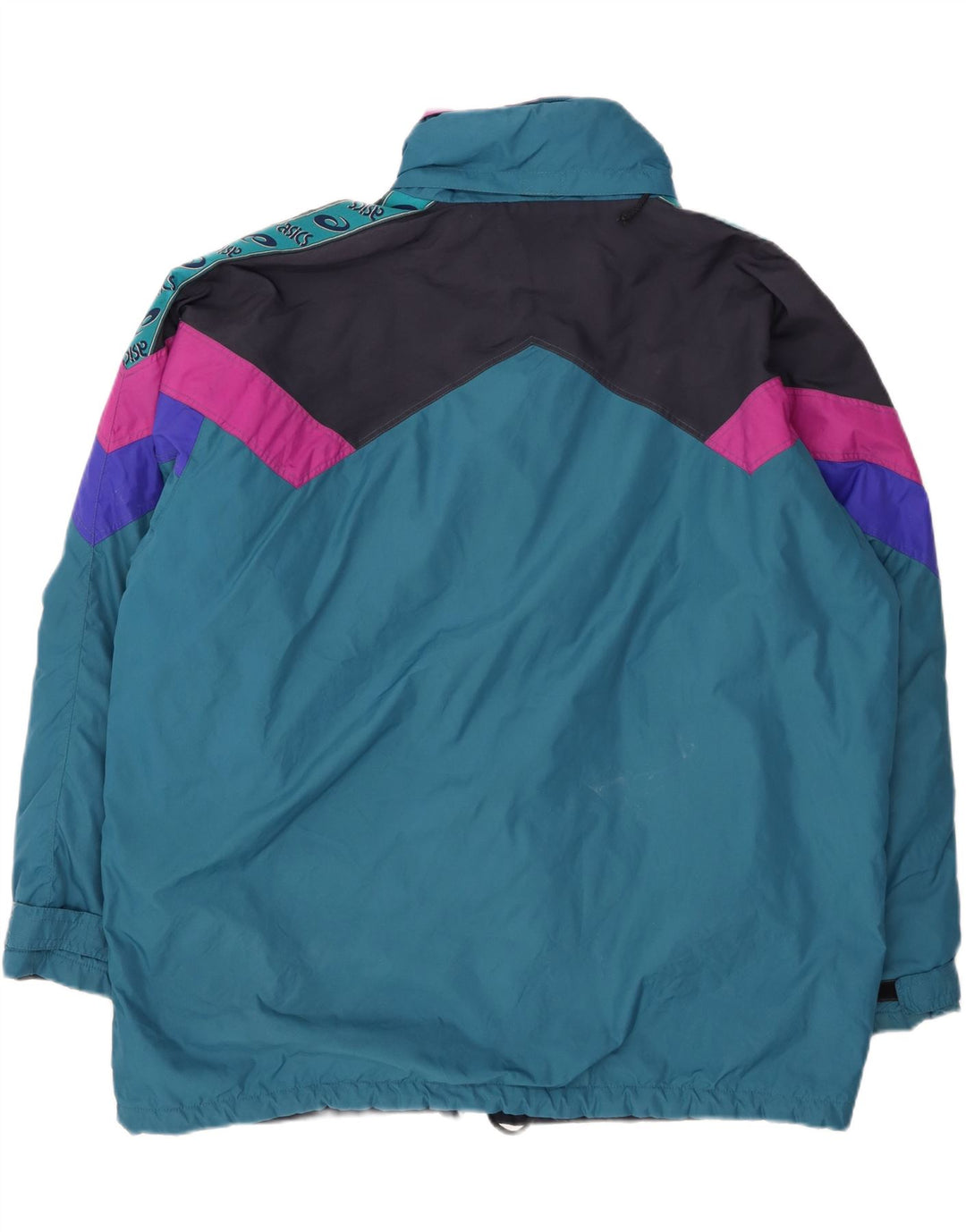 Giacca a vento ASICS da uomo UK 42 XL Blu Colourblock in poliammide