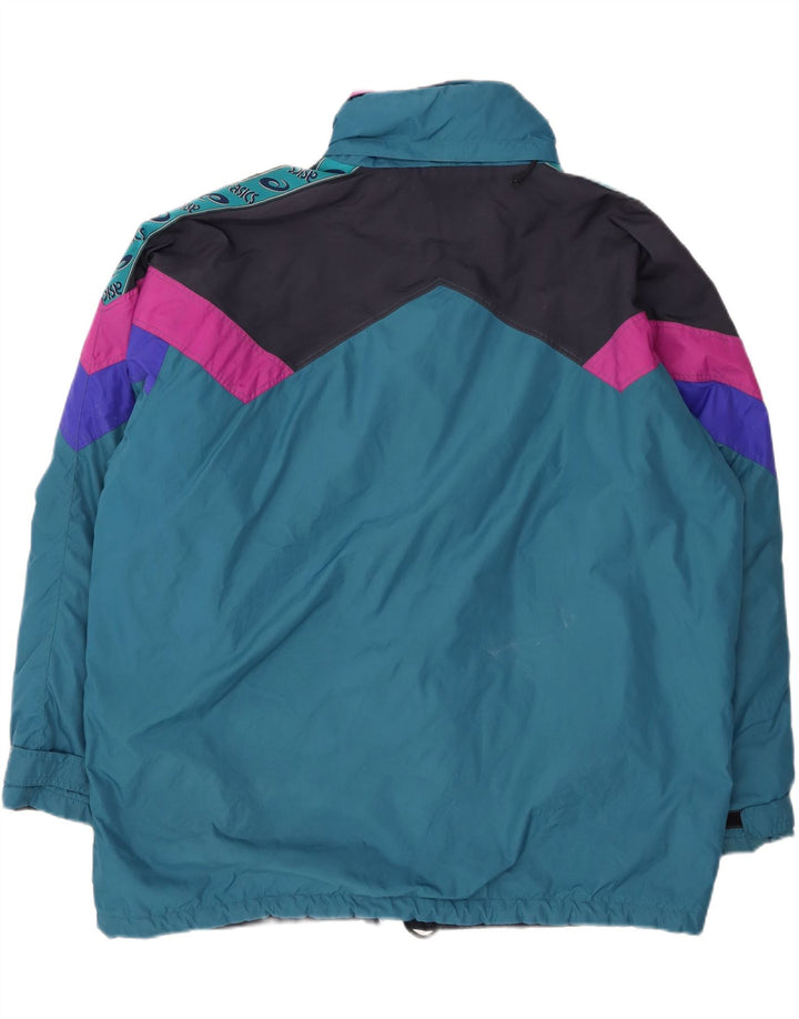 Giacca a vento ASICS da uomo UK 42 XL Blu Colourblock in poliammide