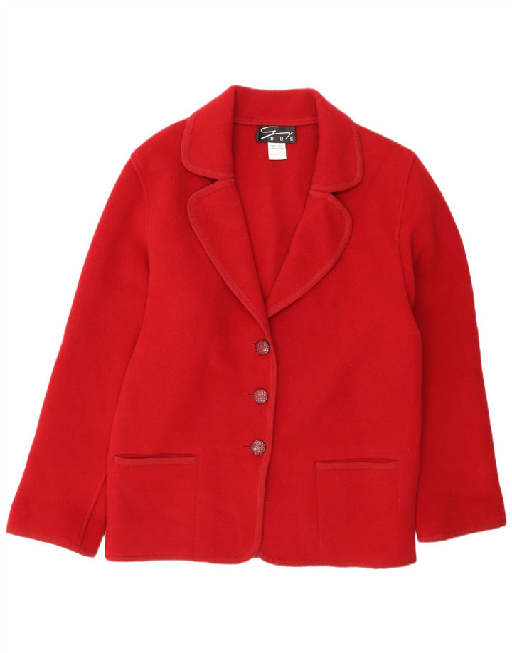 Giacca blazer oversize a 3 bottoni da donna Genny UK 10 piccola lana rossa