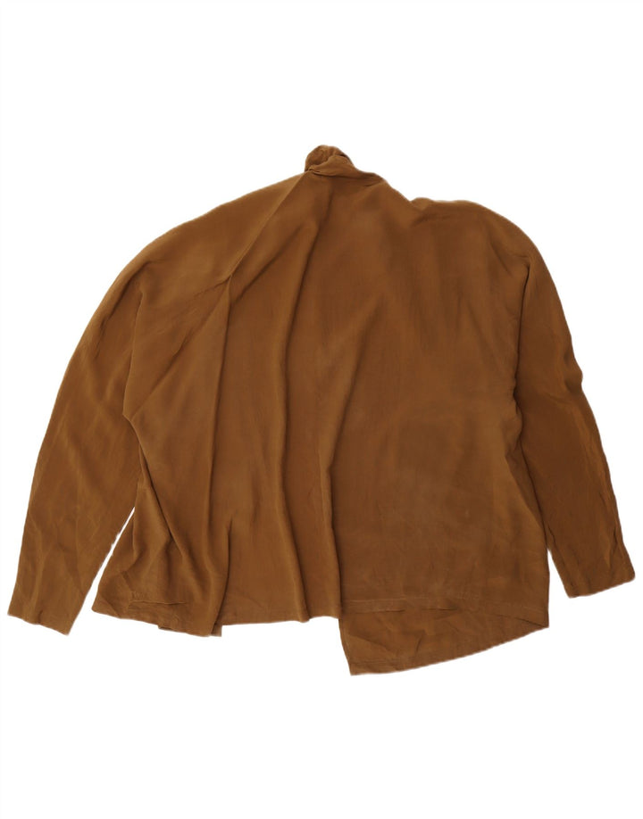 Camicetta camicia vintage da donna US 12 grande marrone