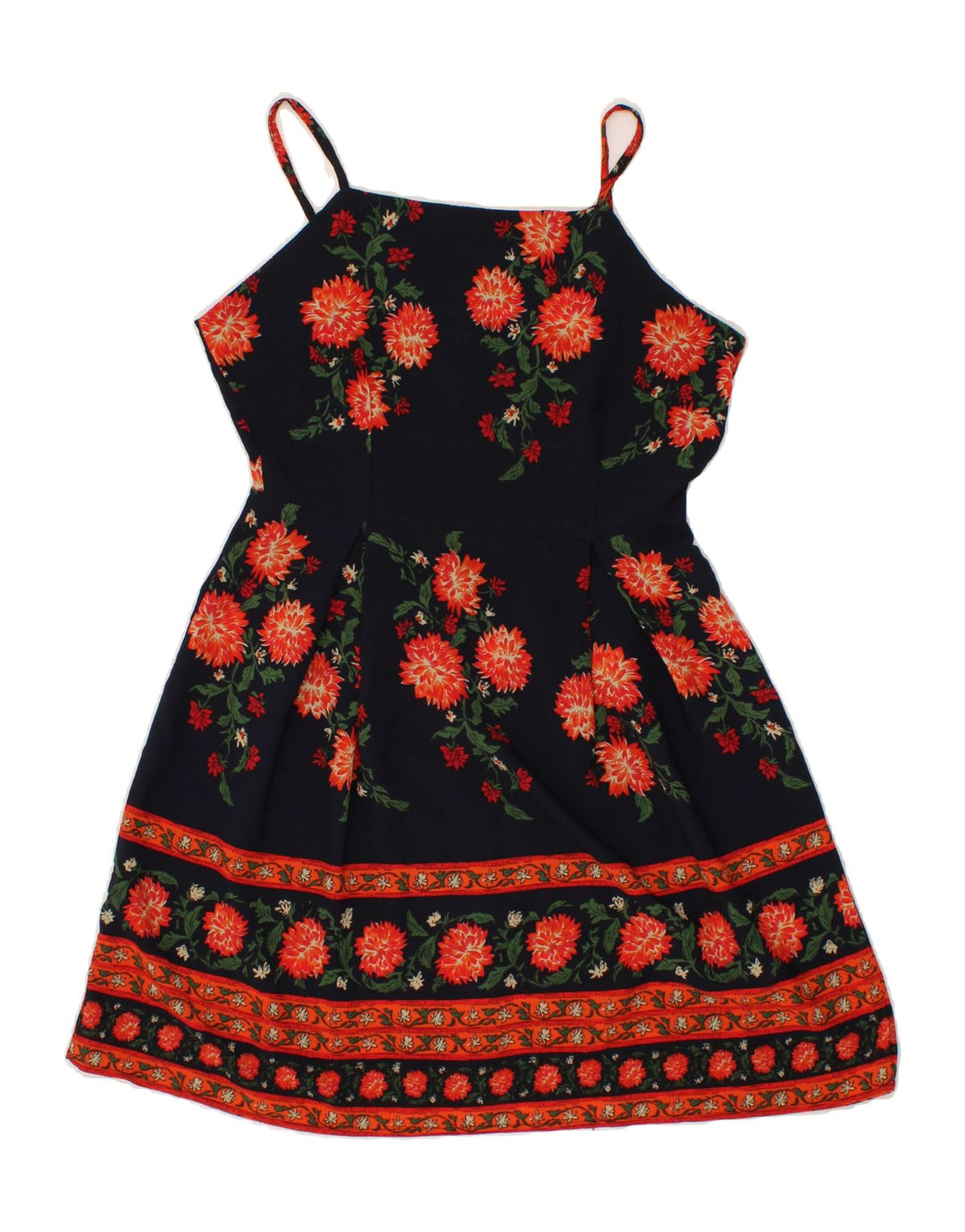 SHEIN Womens Sleeveless A-Line Dress UK 12 Medium Black Floral Polyester Vintage Shein and Second-Hand Shein from Messina Hembry 