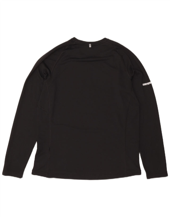 Top Nike Dri Fit da uomo a maniche lunghe, grande, in poliestere nero