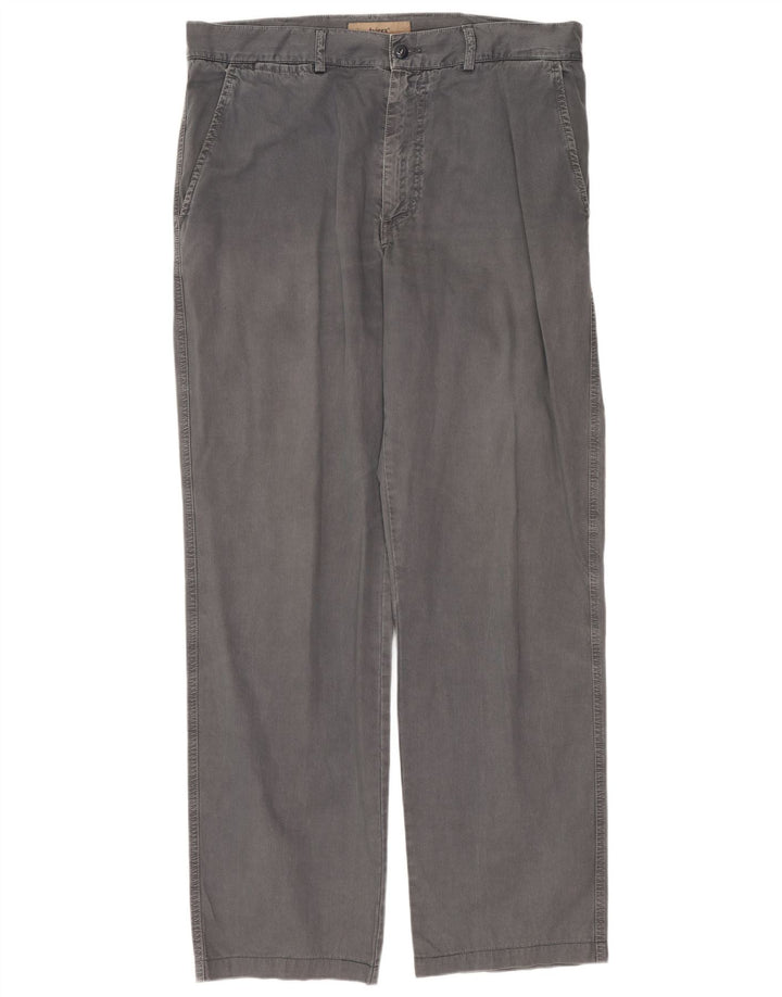 Pantaloni chino dritti da uomo AVIREX W34 L30 cotone gessato grigio