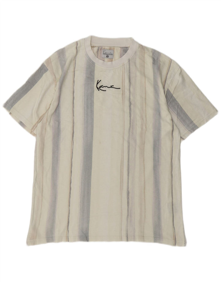 KARL KANI T-shirt grafica da uomo Top in cotone a righe beige medio