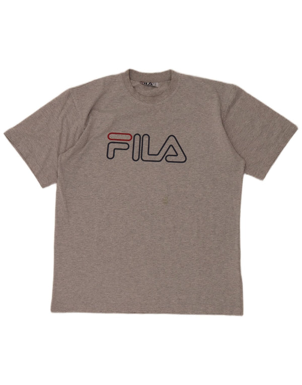 T-shirt grafica da uomo FILA Top in cotone grigio medio