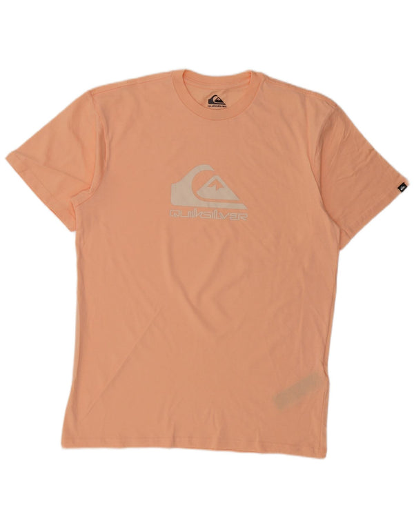QUIKSILVER T-shirt grafica da uomo con vestibilità regolare, top in cotone rosa medio