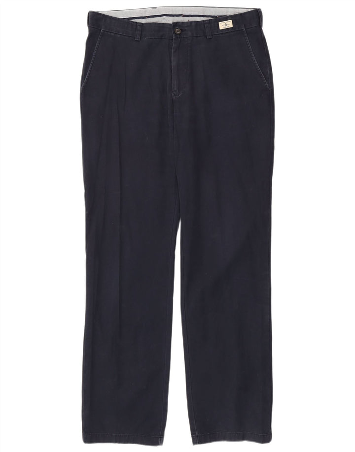TOMMY HILFIGER Pantaloni chino dritti da uomo W34 L34 cotone blu navy