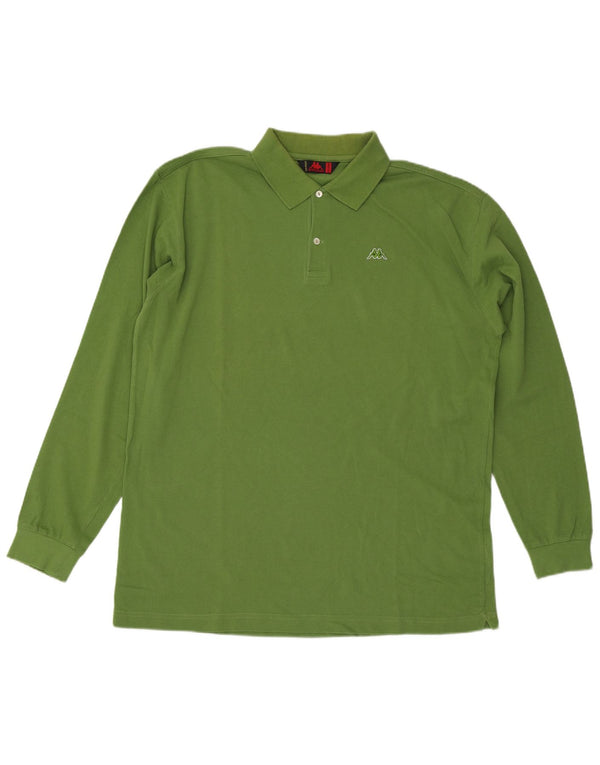 Polo Kappa Uomo Manica Lunga 2XL Cotone Verde