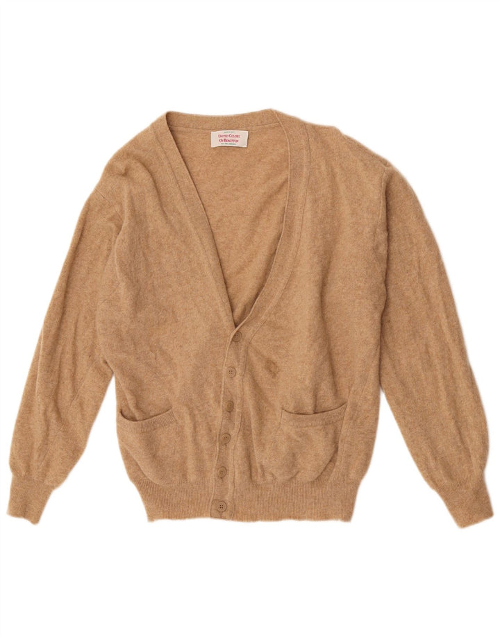 Maglione cardigan da donna Benetton UK 16 Lana d'agnello marrone grande