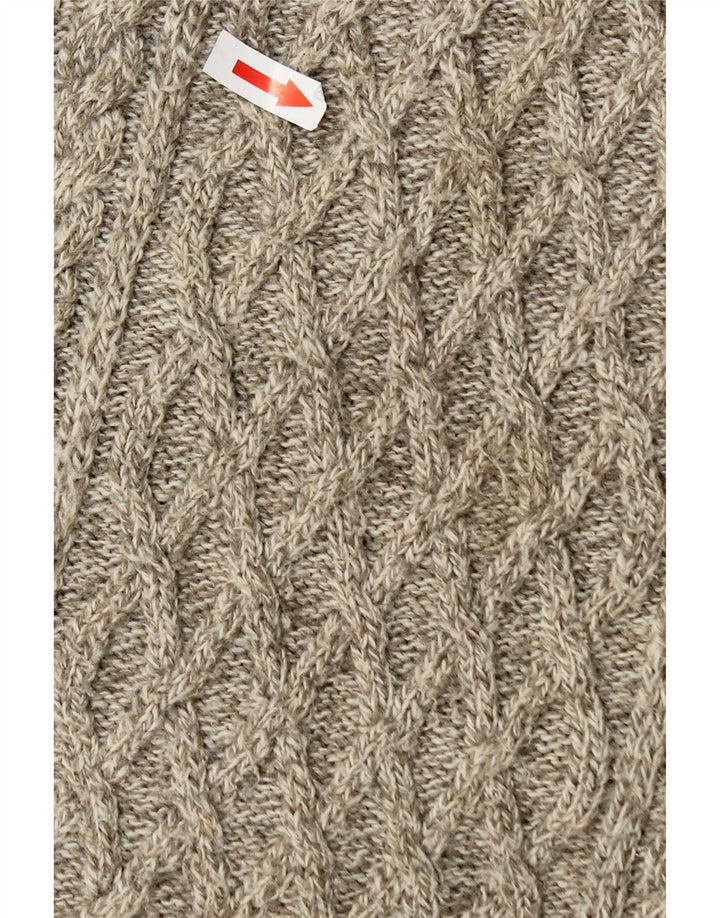 Maglione Zara da uomo con collo a scialle in acrilico chiazzato beige medio